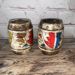 Vintage Large Ceramic Drum Salt & Pepper Shakers Native American (A)