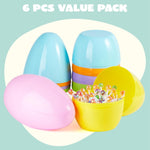 10" Jumbo Easter Eggs, 6PCS Pastel Color Plastic Easter Eggs, Easter Egg Hunt