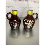 Vintage Little Brown Jug Salt & Pepper Shakers Japan Moonshine Wine