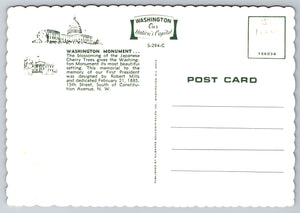 Washington Monument, Washington DC, Vintage Post Card