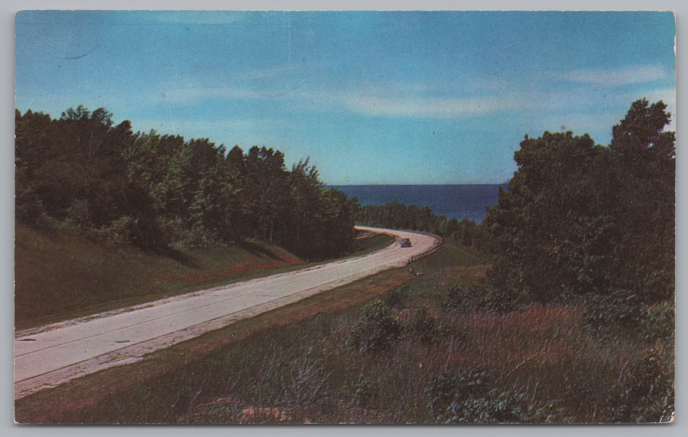 A Hill Side Road Moving Upward, Vintage Post Card.
