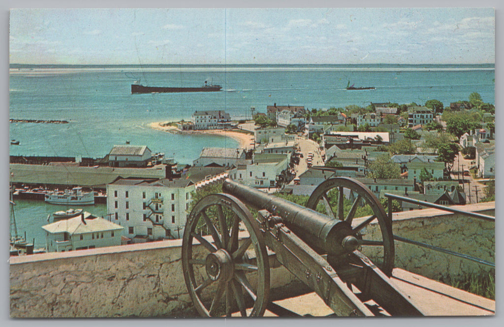 Boat View Fort Mackinac Mackinac Island, Michigan, VTG PC