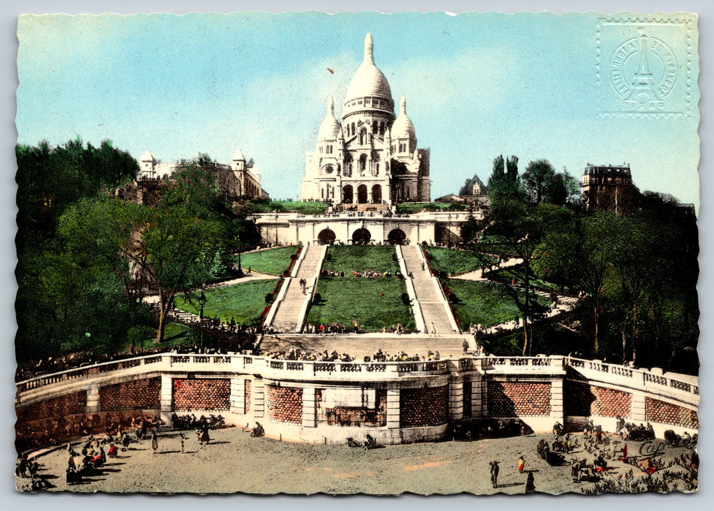 Basilique du Sacré-Cœur de Montmartre, Paris, Vintage Post Card