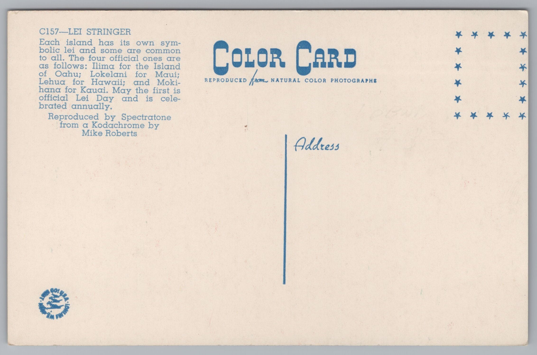A Lei Stringer, Oahu, Maui, Kauai, Hawaii, USA, Vintage Post Card.