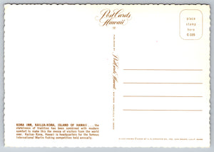 Kona Inn, Kailua Kona, Hawaii, Vintage Post Card