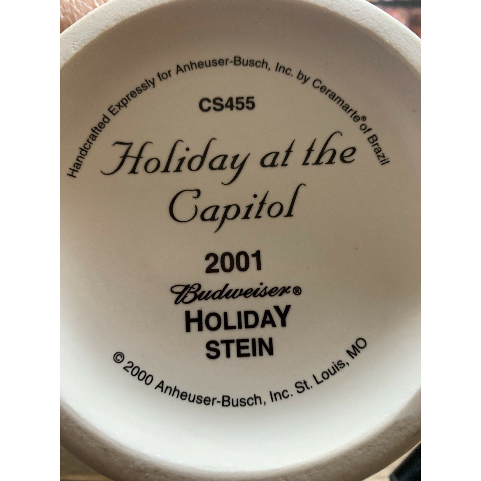 Vintage Budweiser Anheuser-Busch Holiday at the Capital Holiday Stein 2001