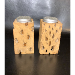 Vintage Cholla Cactus Square Salt & Pepper Shakers Wood