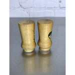 Vintage Mini Wood Salt & Pepper Shakers w/Painted Roosters Design 2 1/4”h