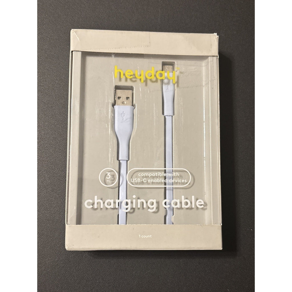 Heyday 3' USB-C to USB Flat Cable - Powder Blue