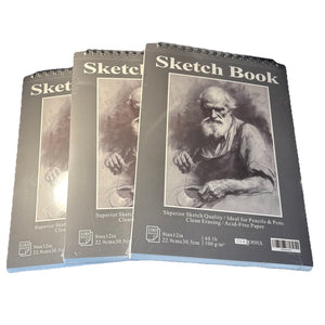 Premium 120gsm Sketch Book 9x12 Spiral Bound Drawing Pad, 100 Sheets-New Sealed