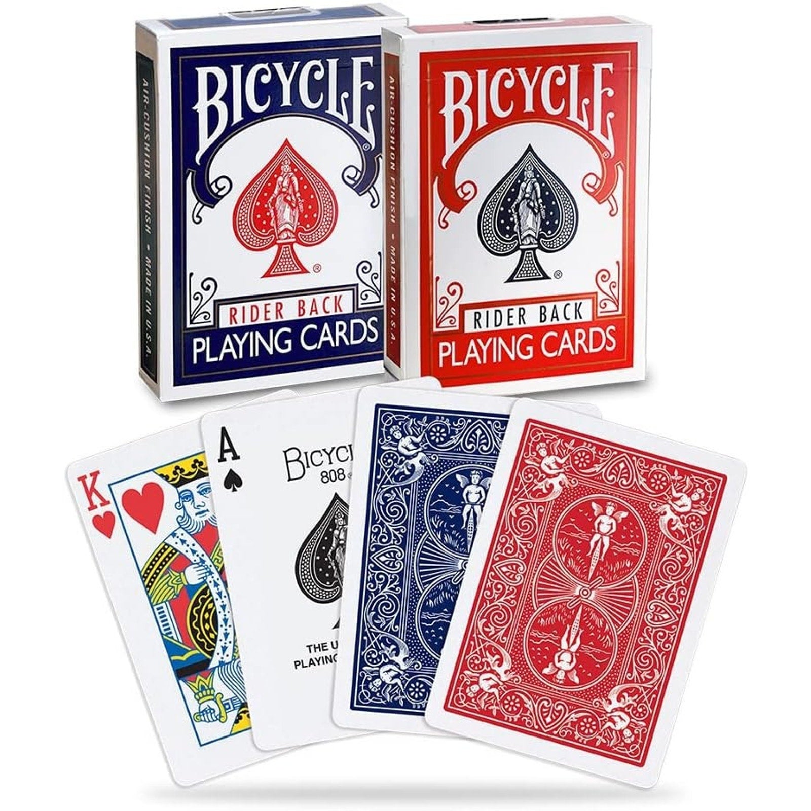 Bicycle Rider Back Playing Cards, Standard Index, Premium, 2 Pack-Red & Blue