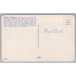 Indian Post Office, Lolo Indian Trail, Idaho, Vintage Post Card.