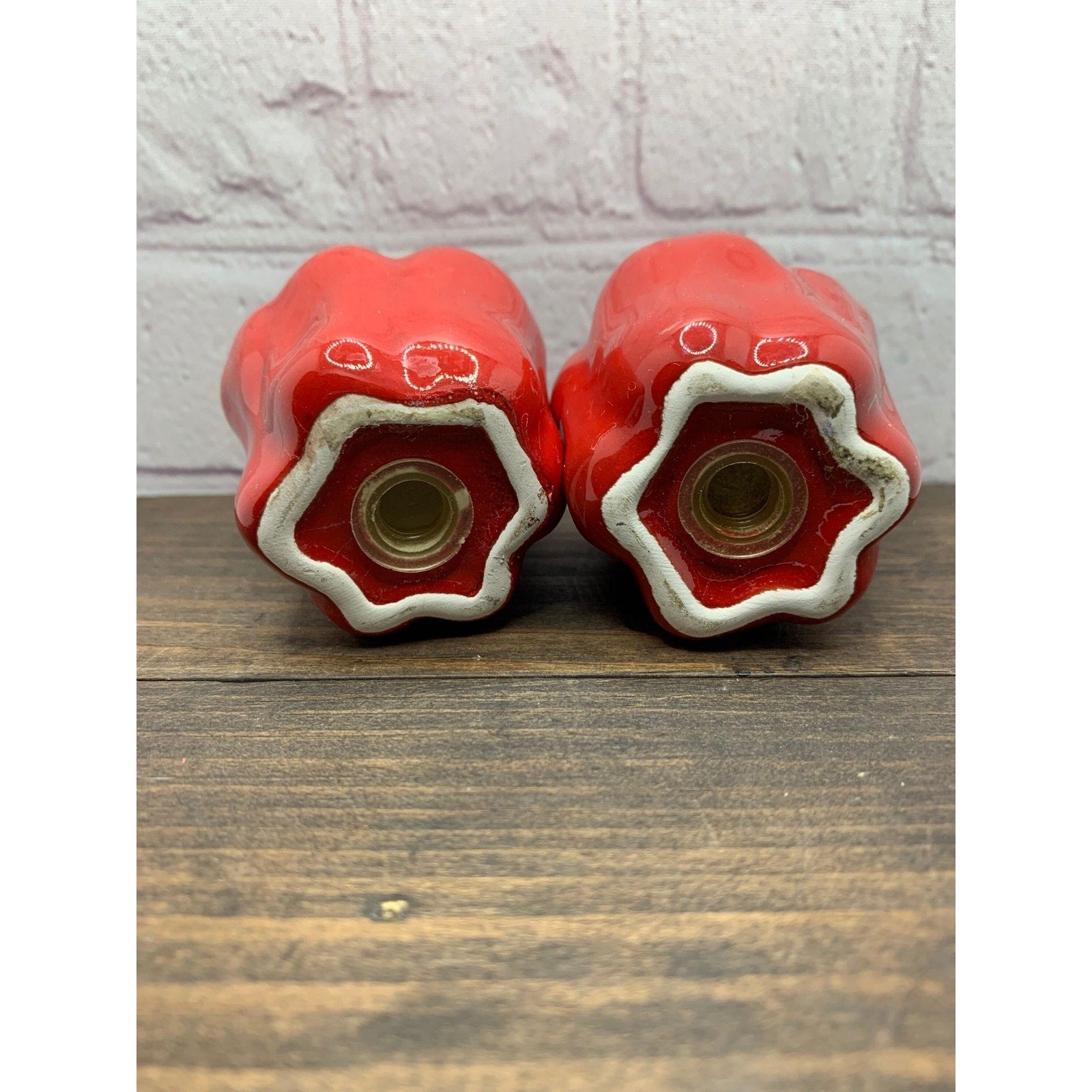 Vintage Bell Peppers Salt & Pepper Shakers, Green, Red, Japan -Lot of 3 Sets