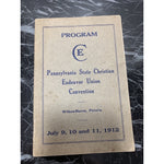 1912 Pennsylvania State Christian Endeavor Union Convent Booklet Wilkes-Barre PA