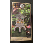 Japanese Style Solar Garden Stone Pagoda Lantern Resin Statue Zen Ornament