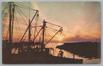 Sunset At Rock Harbor, Orleans, Massachusetts, USA, Vintage Post Card.