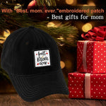 Mothers Day Birthday Gifts for Mom, Best Mom Ever Gifts Cotton Baseball Cap, Adjustable, Breathable Black