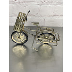 Vintage Goldtone Bicycle Salt & Pepper Shaker Toothpick Caddy/Holder