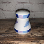 Vtg Ceramic Leaf White Salt Shaker, Blue Purple Leaves, Replacement