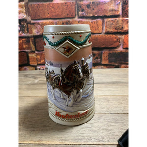 Vintage Budweiser Anheuser-Busch American Homestead Holiday Stein 1996