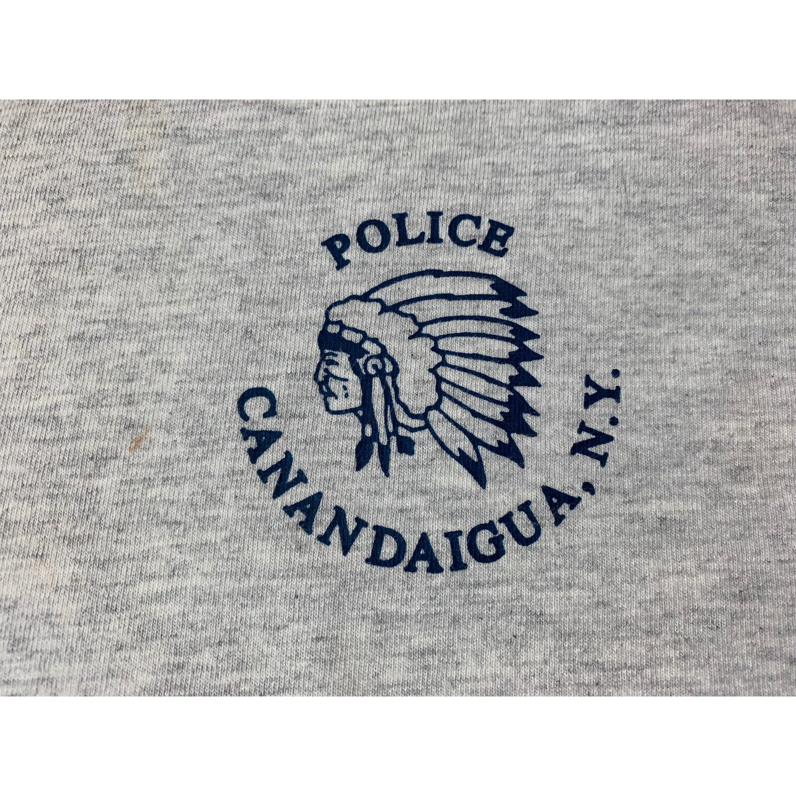 Canadaigua NY Grey Police T-Shirt, Pre-Shrunk Cotton-Large Made In USA