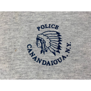 Canadaigua NY Grey Police T-Shirt, Pre-Shrunk Cotton-Large Made In USA