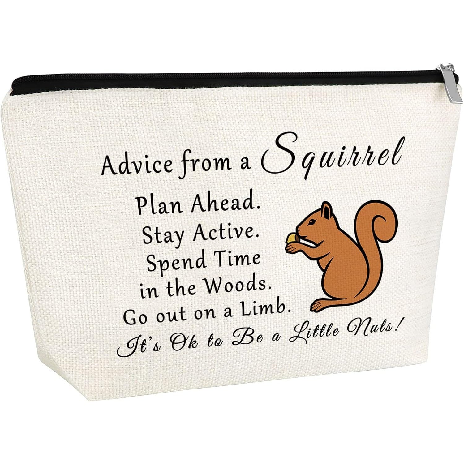 Duo Canvas Cosmetic Bags Horse, Pig, Donkey & Squirrel Advice Makeup Bags(Set of 2)