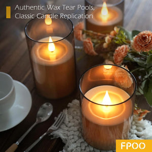 Flameless Pillar Candles Battery Operated Set of 8, LED Candles w/Remote 3 Sizes