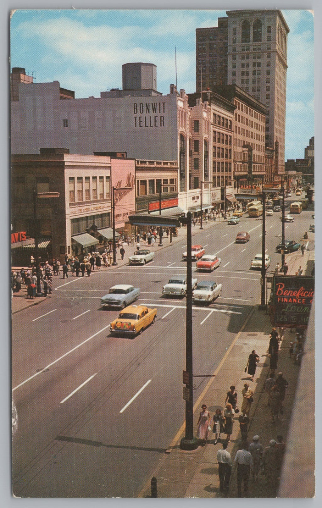 Euclid Avenue During The Daytime, Cleveland, Ohio, USA, Vintage Post Card.