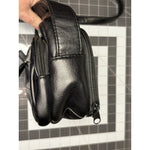 Black Faux Leather Multi Pocket Shoulder Strap Hangbag Purse