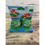 Vintage Ceramic Frogs Salt And Pepper Shakers, Wood & Charles Ltd, NY NOS (A)