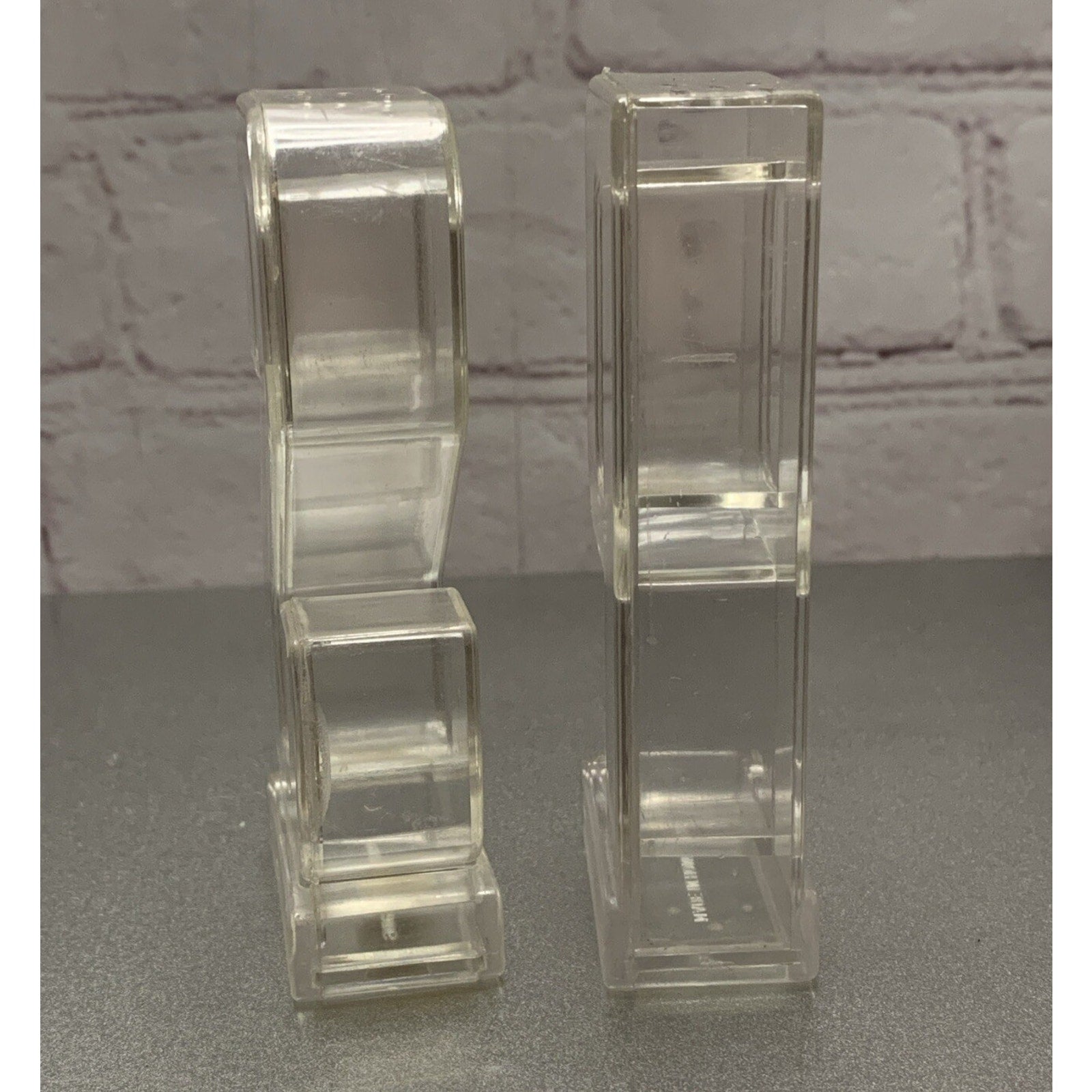 Vintage Letters S and P Clear Plastic Salt & Pepper Shakers Retro Hong Kong