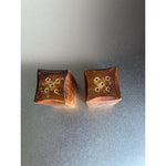 Vintage MCM Rectangular Wood Salt & Pepper Shakers Rustic