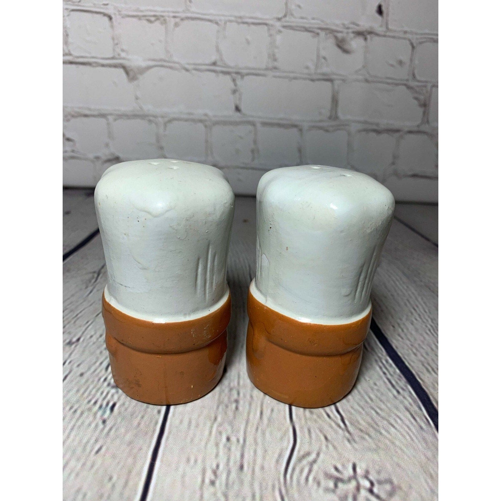 Vintage Ceramic Pottery Large Chef Hat/Head Salt & Pepper Shakers