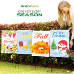 Set of 4 Seasonal Garden Flags Indoor/Outdoor-Summer, Autumn, Winter & Spring Decoration - 12.5" x 18" Double-Sided Garden Flag