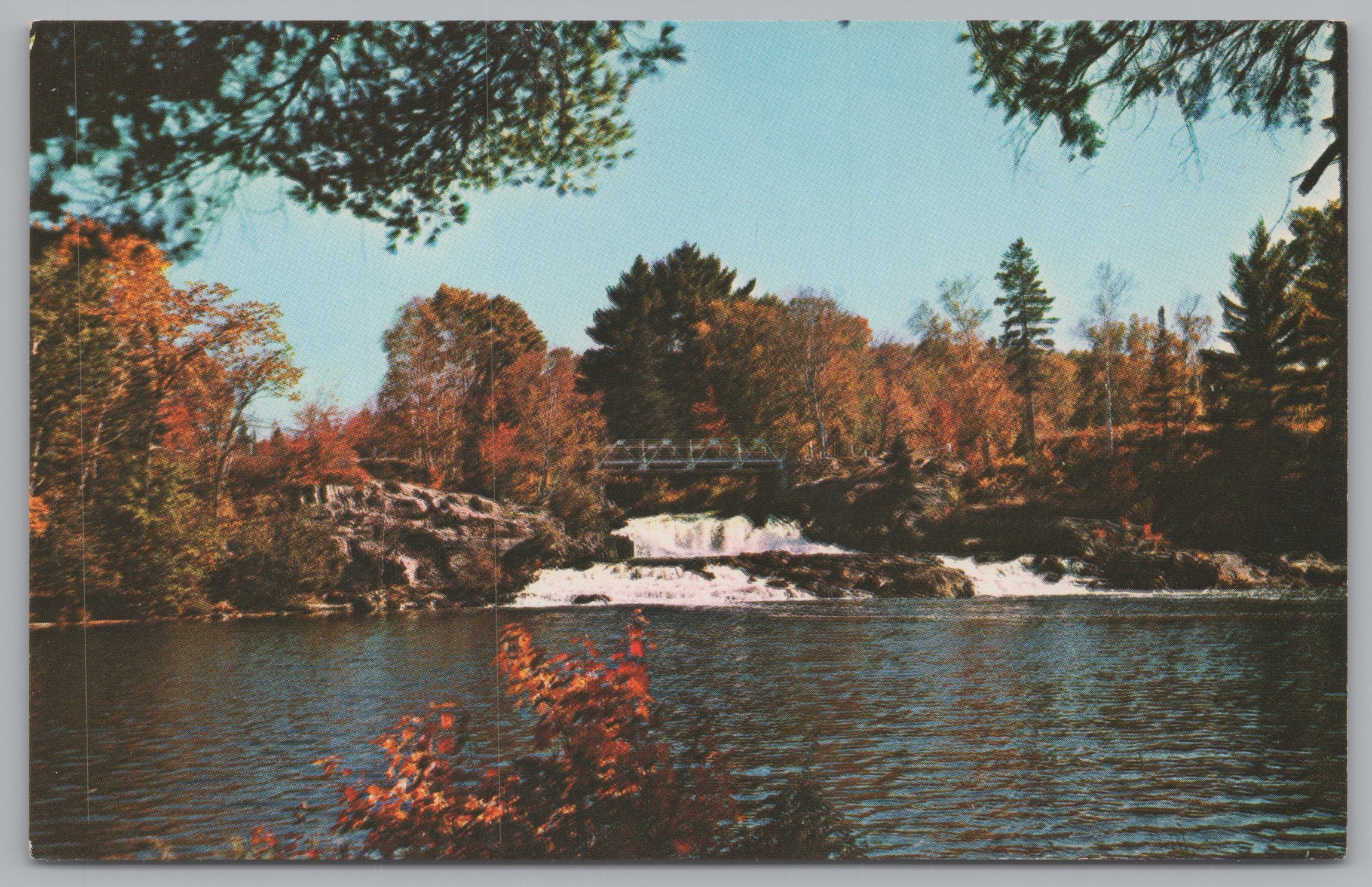 Marshes Falls On Oxtounge River, Muskoka, Ontario, Canada, VTG PC