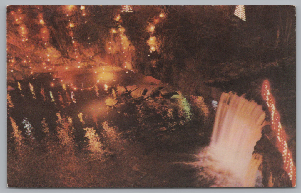 Annual Christmas Lighting At Ludlow Falls, Ohio, USA, Vintage Post Card.