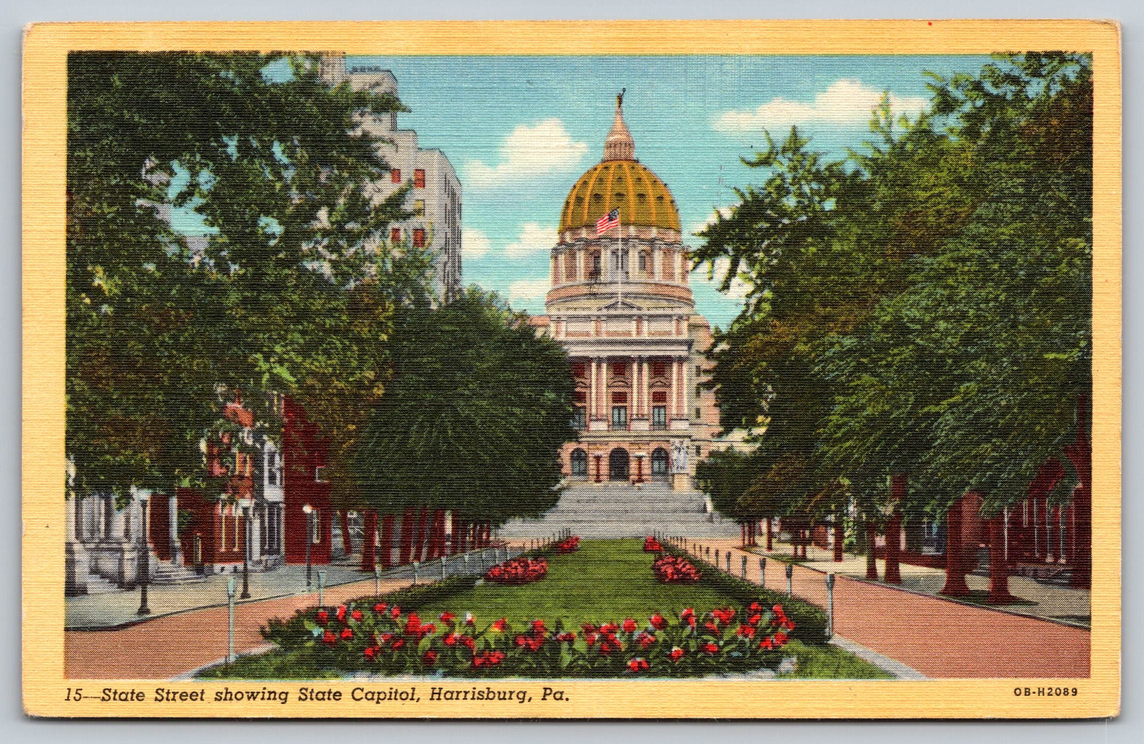 State Street, State Capitol, Harrisburg, Pennsylvania, Vintage PC