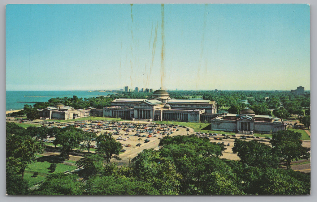 Aerial View Of The Science And Industry Museum, Chicago, Illinois, Vintage Post Card.