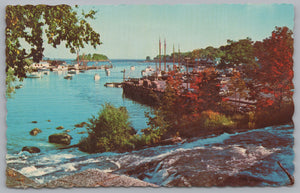 Camden Harbor, Maine, Vintage Post Card.