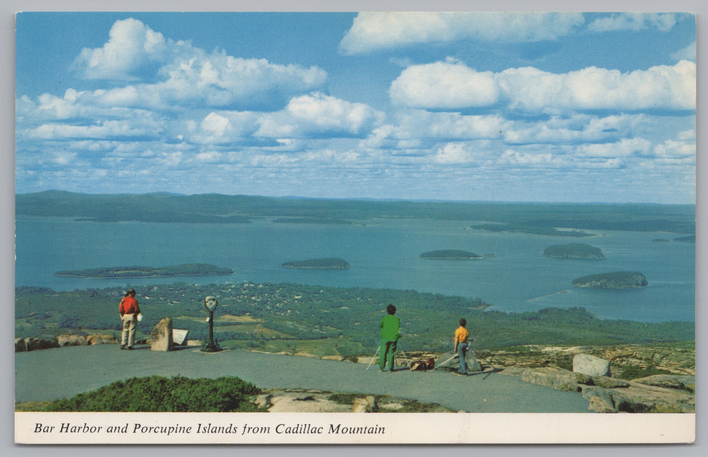 Bar Harbor And Porcupine Islands From Cadillac Mountain, Vintage Post Card.