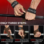 Wrist Lifting Straps for Weightlifting Gym, Deadlift, Workout - Neoprene Padded Cotton, Anti Slip Silicone