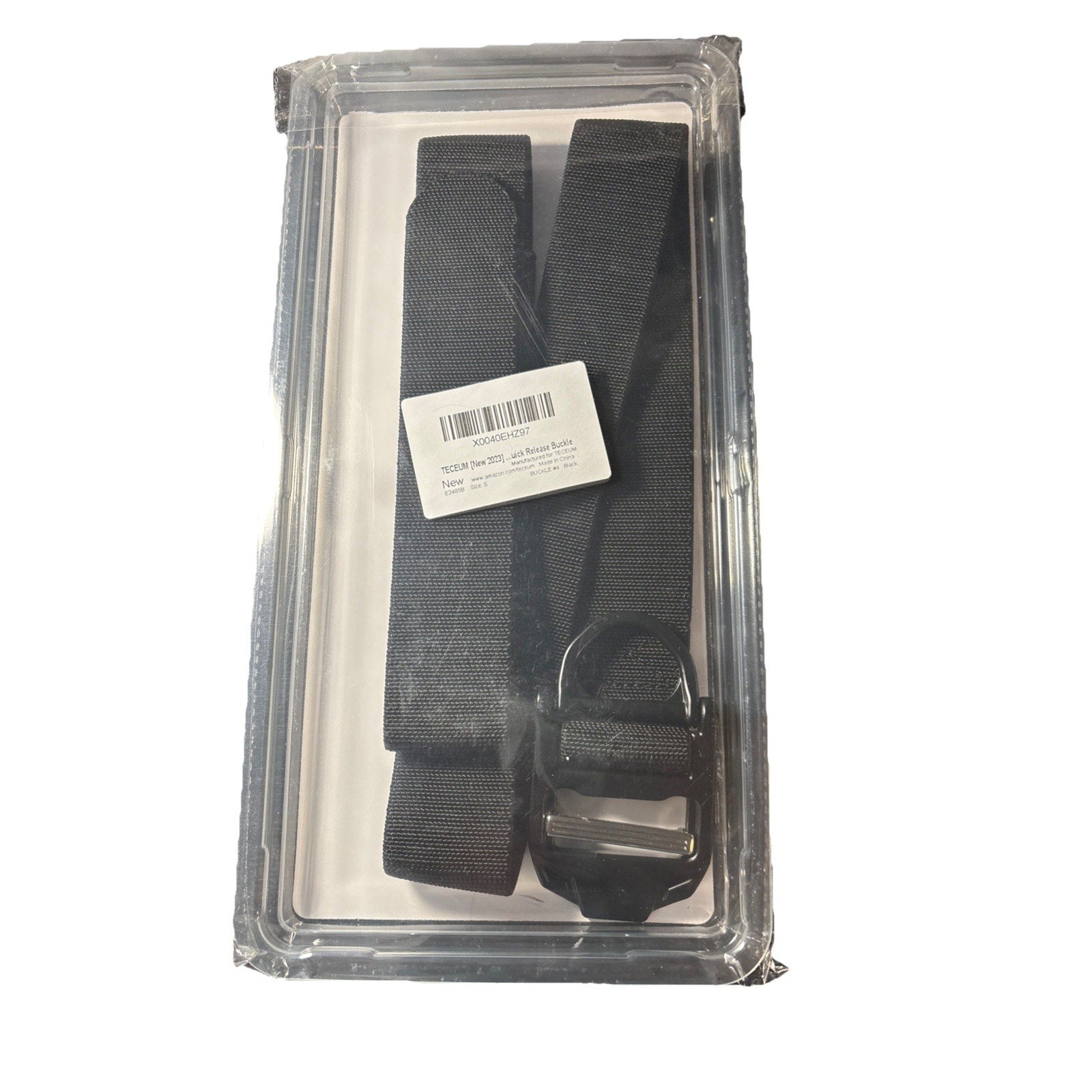 Teceum Heavy Duty Men’s Tactical Belt, Quick Release Buckle, Black-Size S-NEW