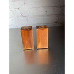 Vintage MCM Rectangular Wood Salt & Pepper Shakers Rustic