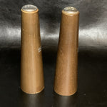 Vintage MCM Teak Wood Salt & Pepper Shakers Tapered