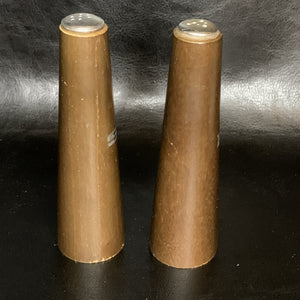 Vintage MCM Teak Wood Salt & Pepper Shakers Tapered