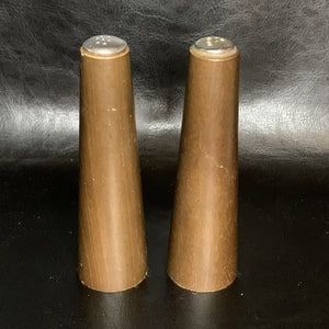 Vintage MCM Teak Wood Salt & Pepper Shakers Tapered