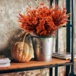 16 Bundles Artificial Faux Fall Mums Flowers Plants UV Resistant Mixed Orange
