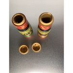 Vintage Wood Mexico Salt & Pepper Shakers Round Stripe Design
