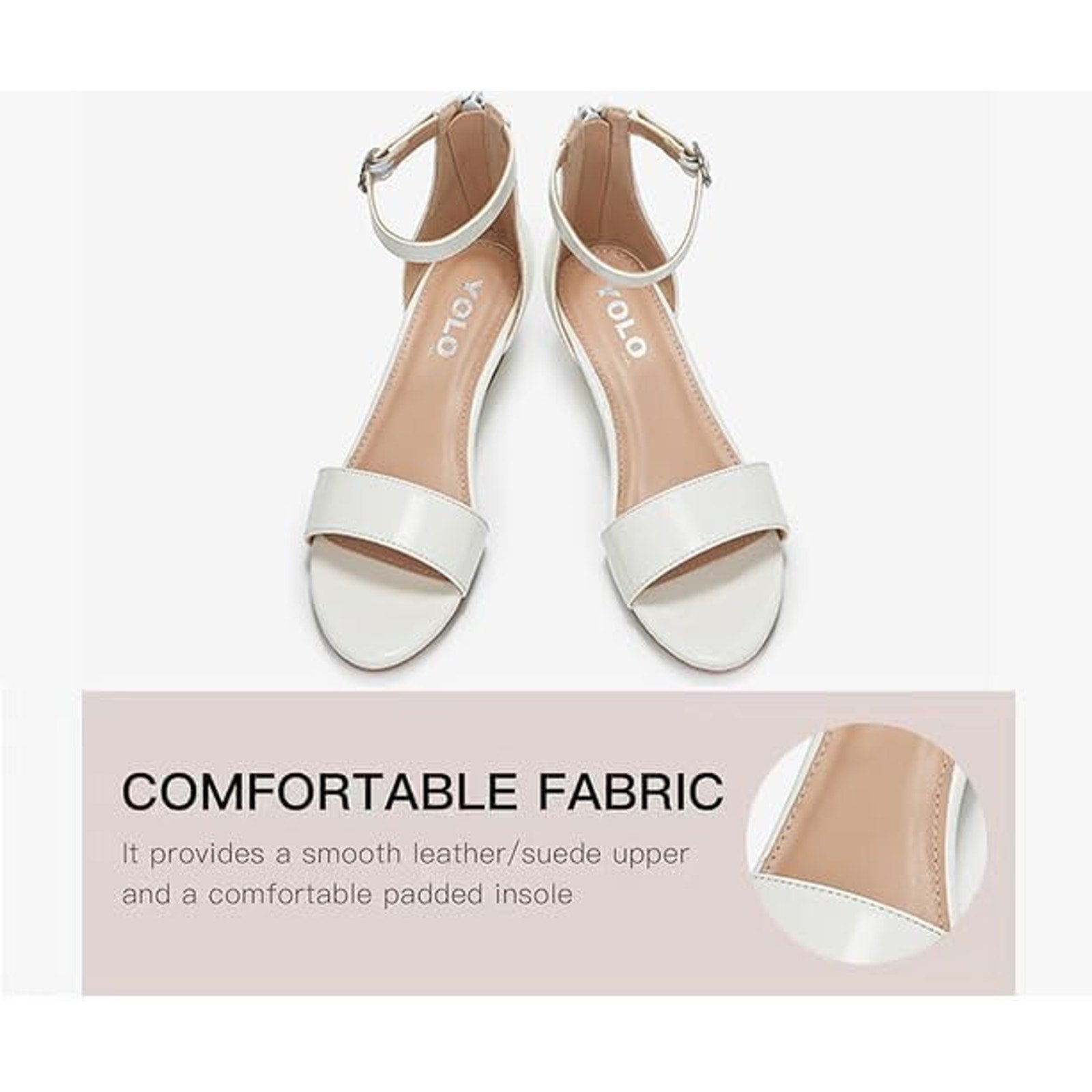 Girls Wedge Heel, Open Toe, Ankle Buckle Strap, Faux Patent Leather Dress Sandal